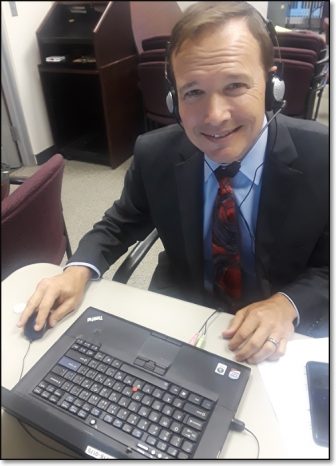 Pictured: OEA Secretary-Treasurer Mark Hill participating in an October 10th Central OEA Phone Bank at OEA Headquarters.