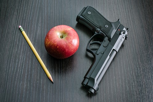 pencil apple gun